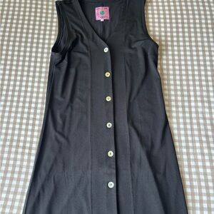 Black Button-Front Maxi Dress